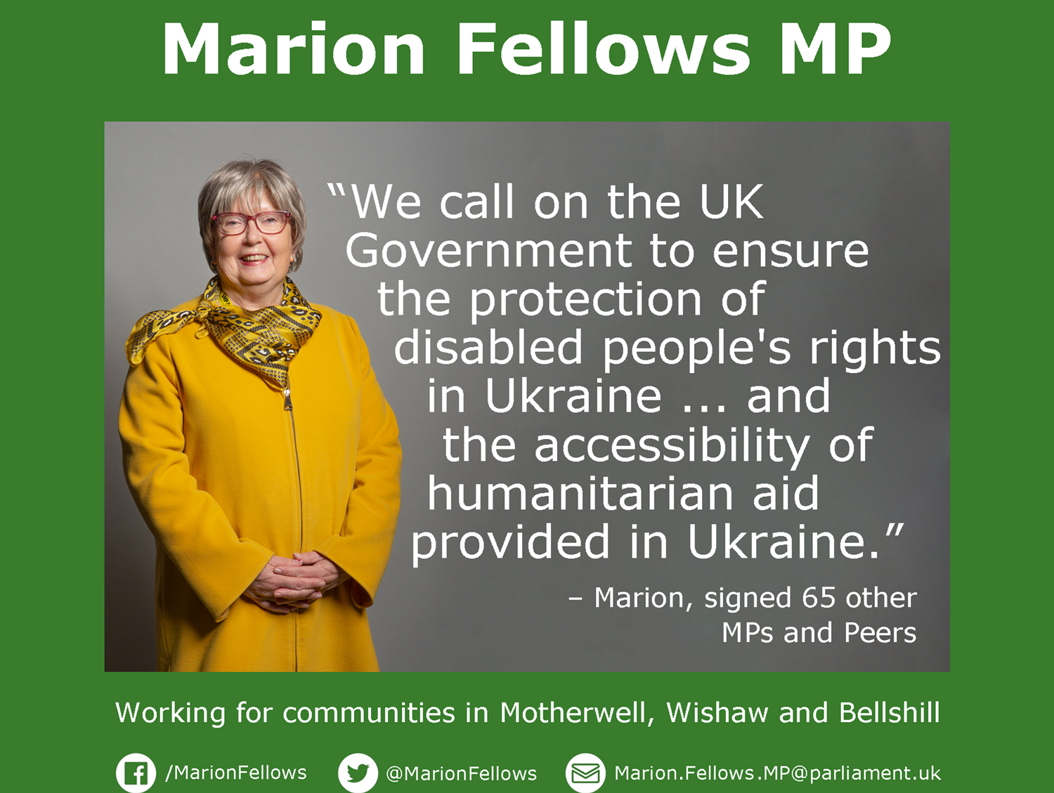 Marion Fellows Mp Snp Member Of Parliament For Motherwell Wishaw
